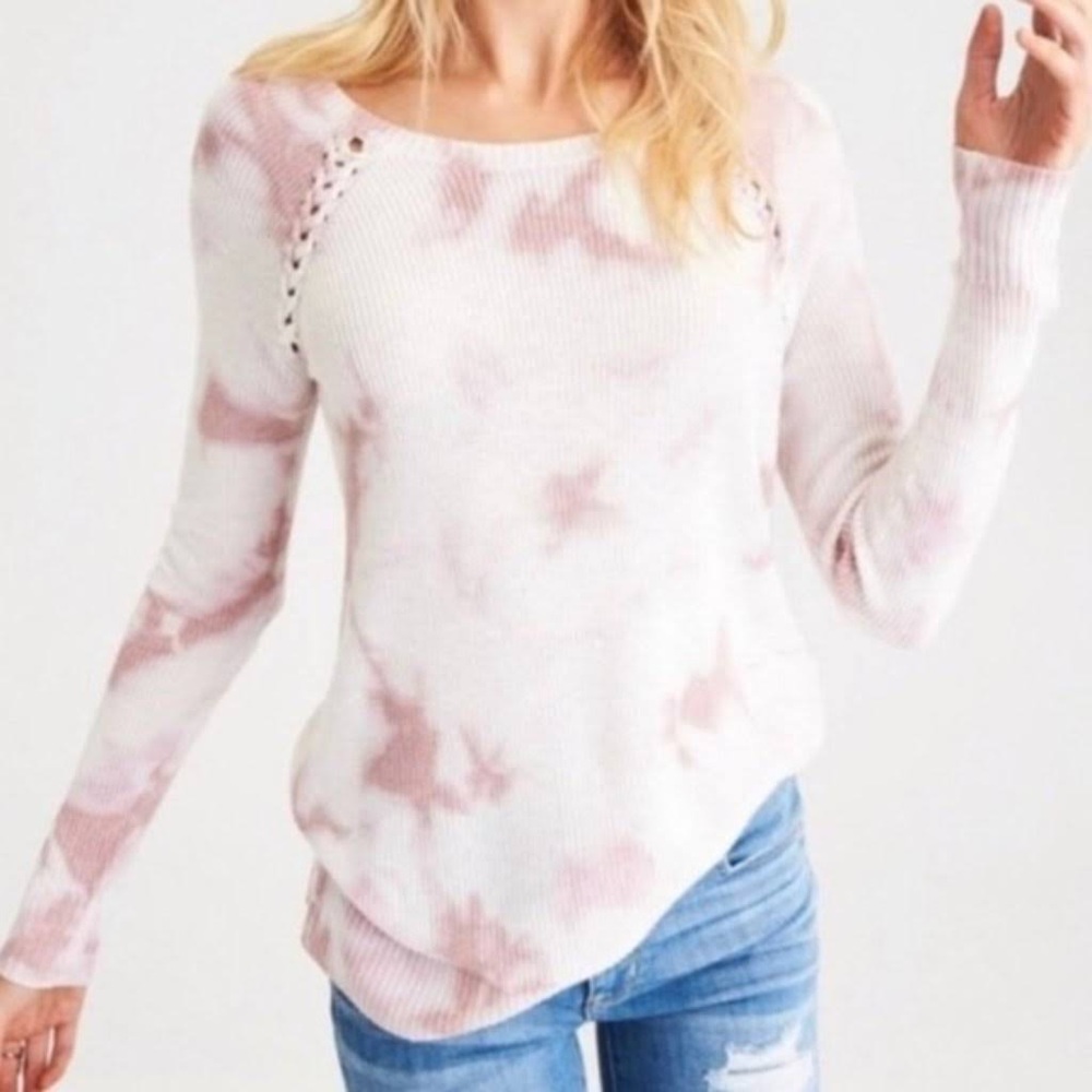 American Eagle pink tie dye sweater